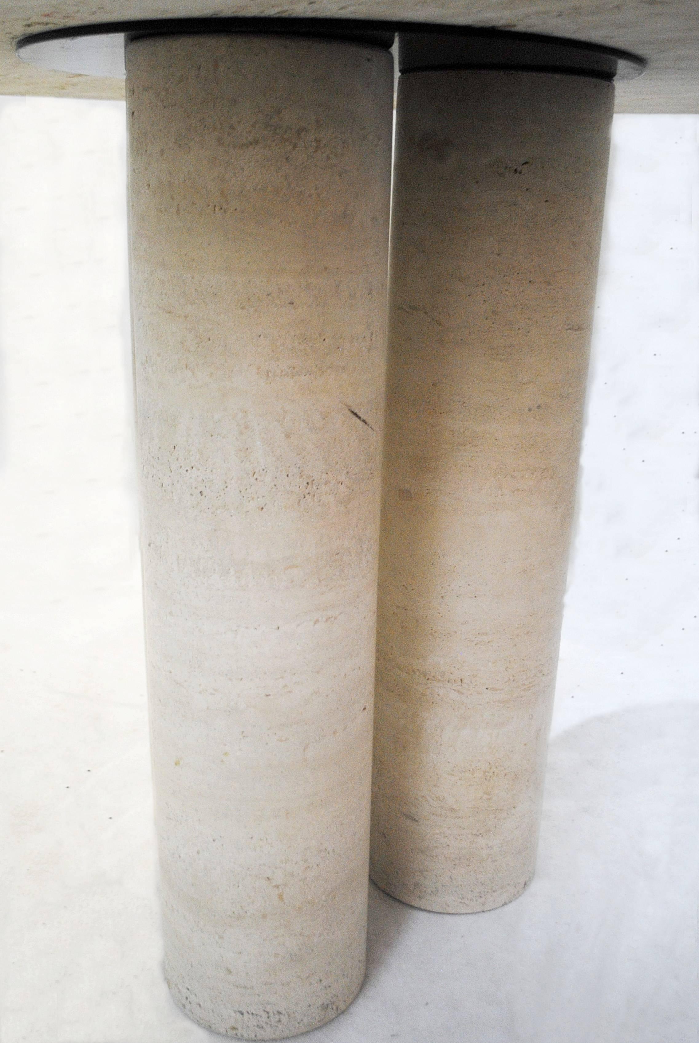 Late 20th Century Round Travertine Centre Table by Mario Bellini, 1970s, Italy