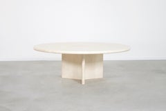 Round Travertine Coffee Table, 1970s