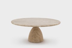 Round Travertine Coffee Table by Peter Draenert, 1970s