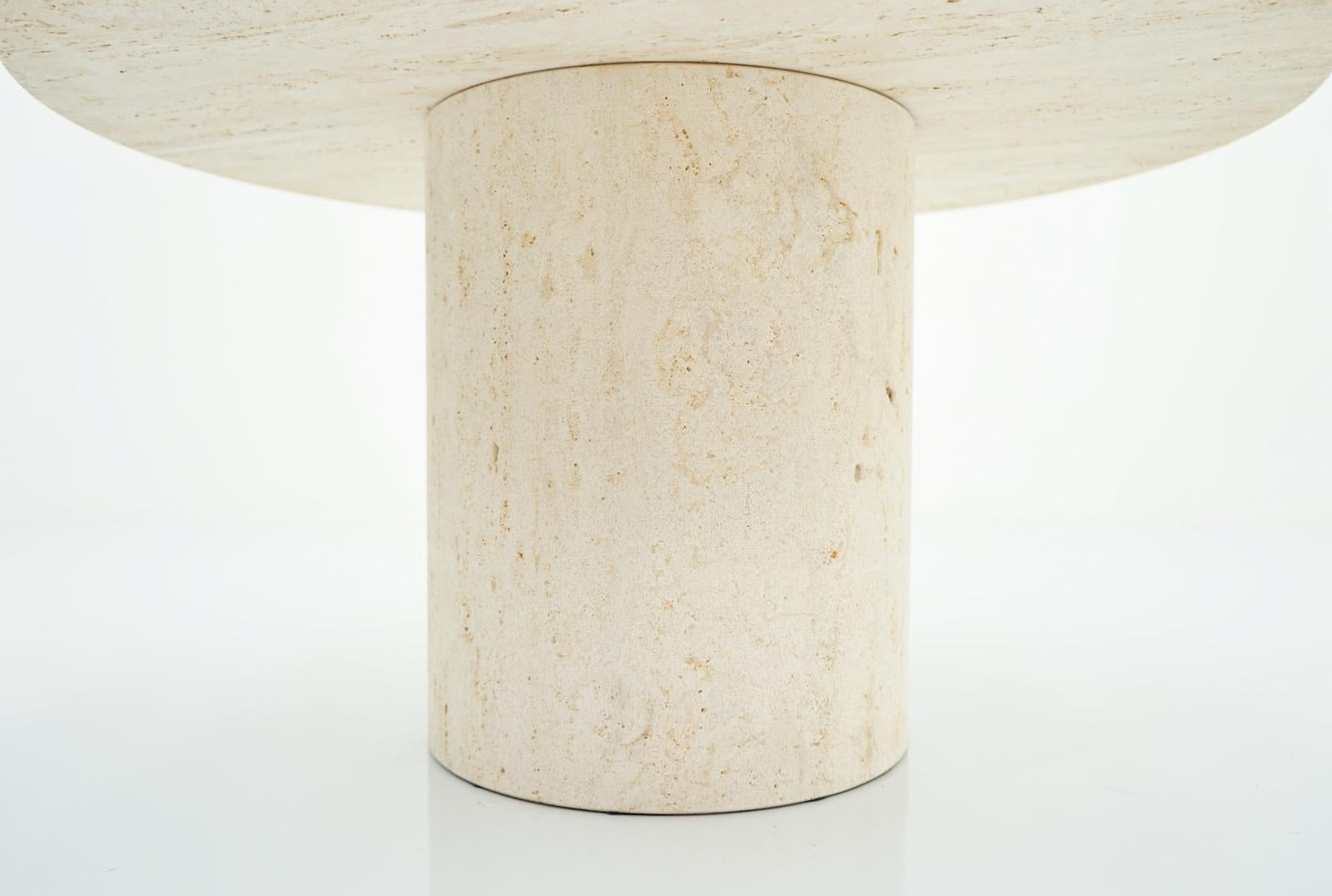 Round Travertine Coffee Table by Up & Up Italy, 1970s 2