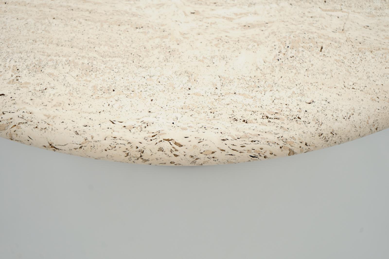 Round Travertine Coffee Table by Up & Up Italy, 1970s 3