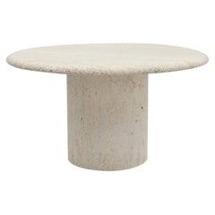Round Travertine Coffee Table by Up 
Up Italy, 1970s