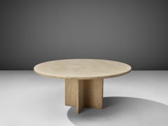 Round Travertine Coffee Table