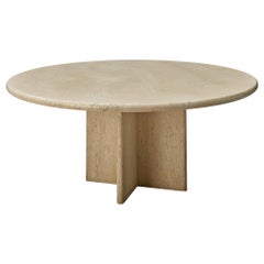 Round Travertine Coffee Table