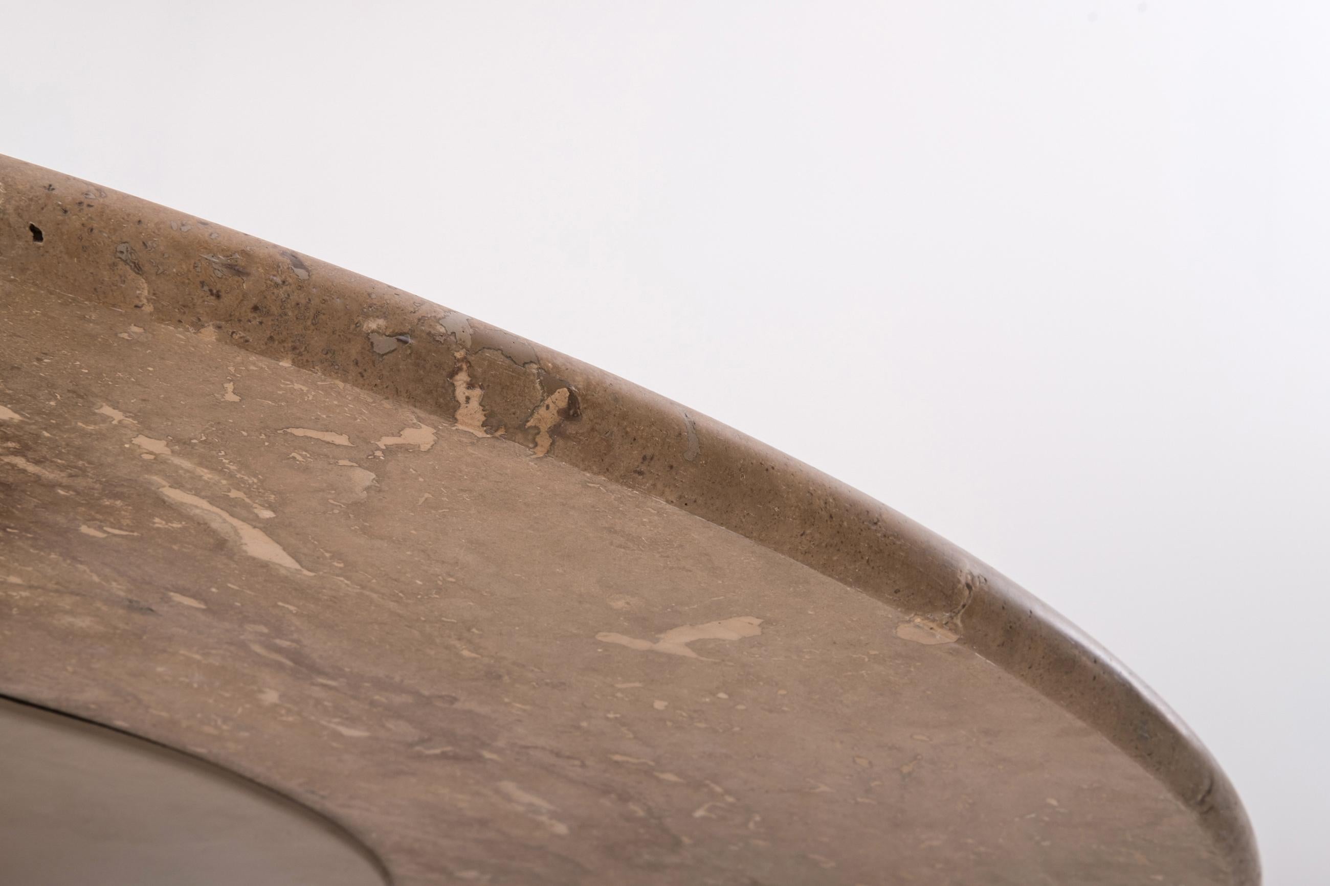 Late 20th Century Round Travertine Dining Table by Peter Draenert, 1970s