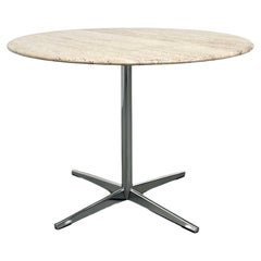 Table de salle à manger ronde en travertin, vers 1970.