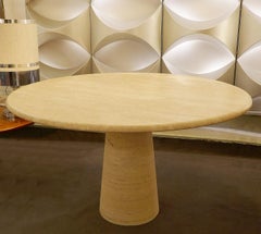 Round Travertine Dining Table