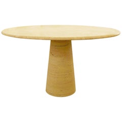 Round Travertine Dining Table