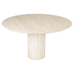 Round Travertine Dining Table