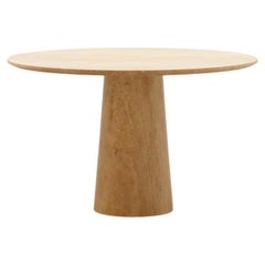 Round Travertine Dining Table Made in Italy, 70s