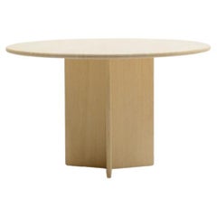 Round Travertine Dining Table Made in Italy, 1970s