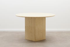 Round Travertine Dining Table Made in Italy