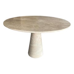 Round Travertine Marble Table - Beige Marble Dining Round Table