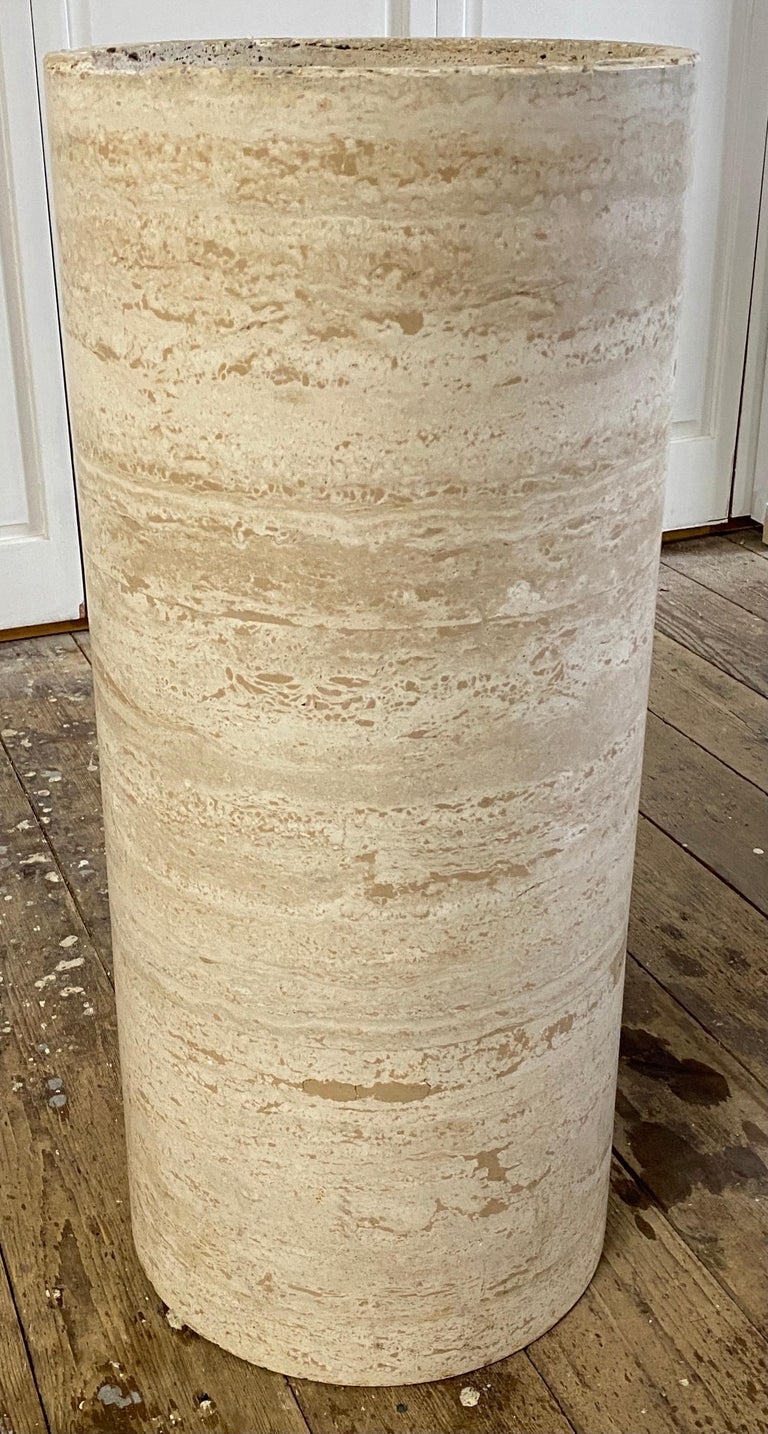 Round Travertine Pedestal Base Dining Table For Sale 5