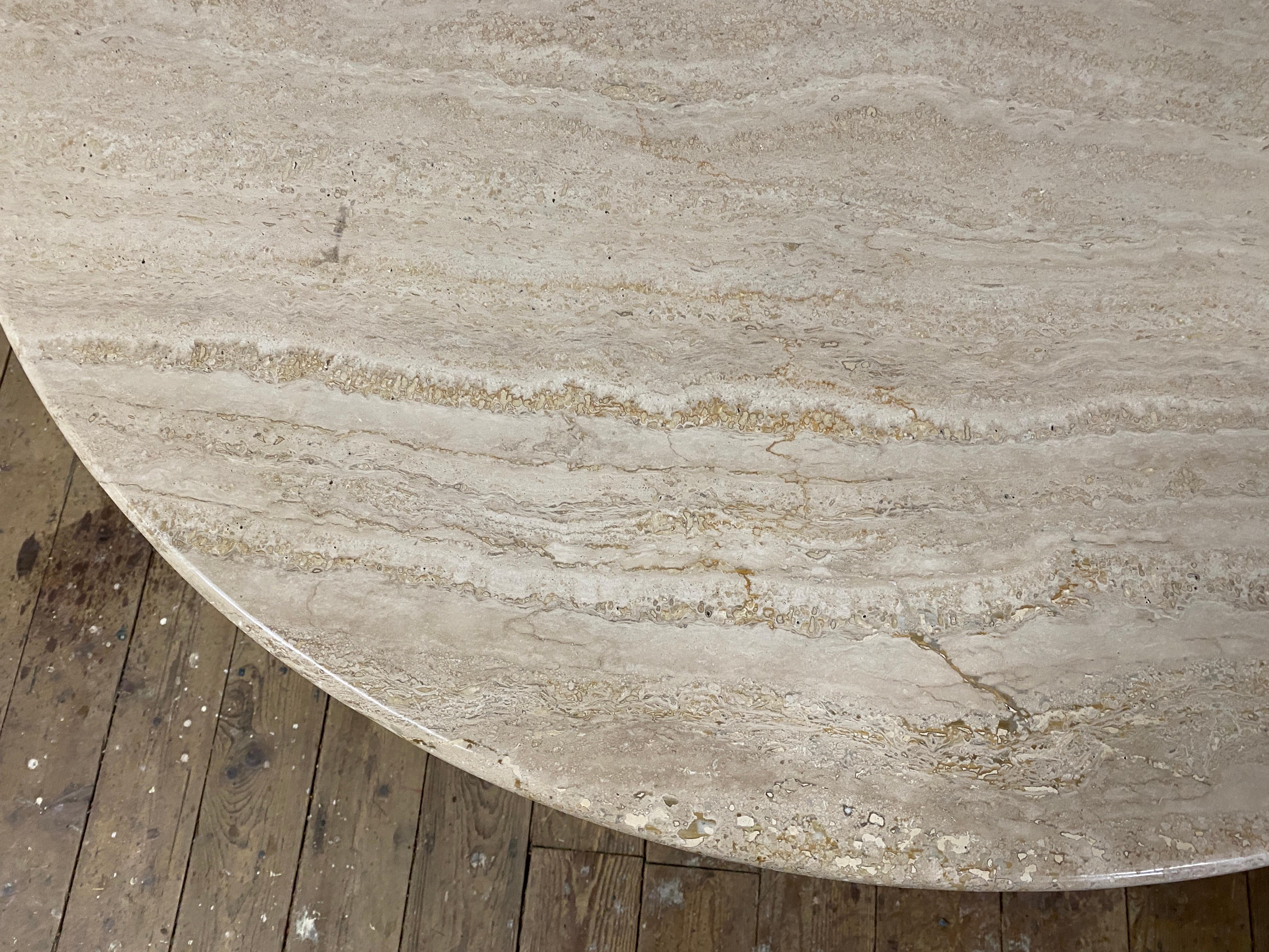 travertine pedestal dining table