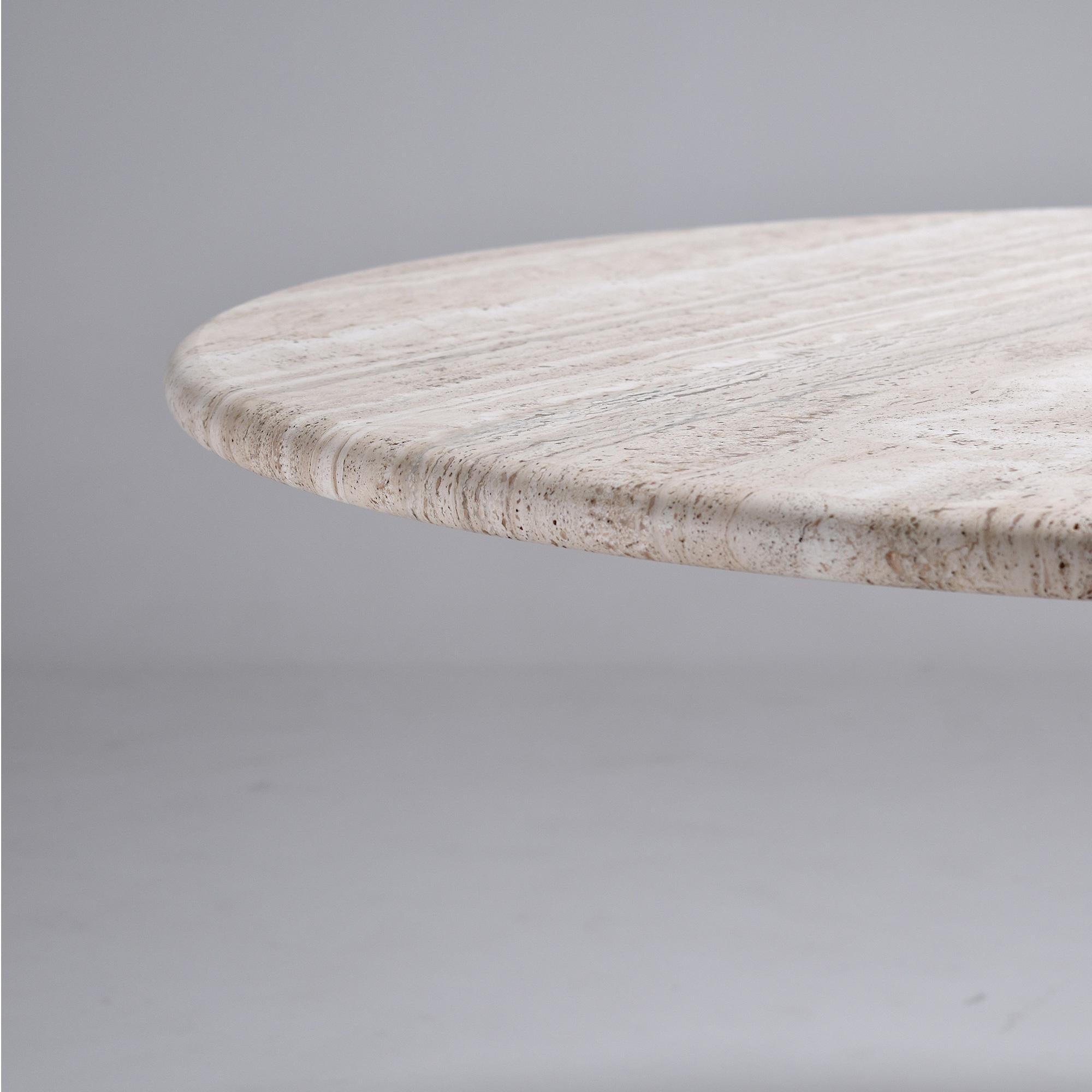 travertine round dining table