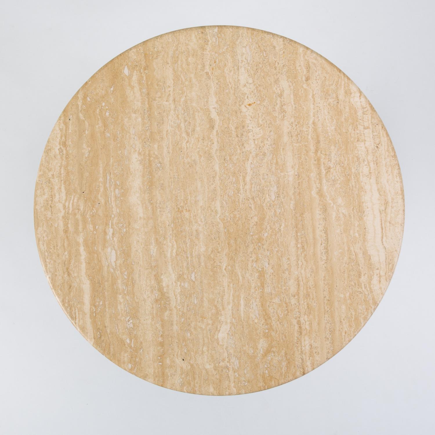 Mid-20th Century Round Travertine Table by Frank Rohloff for Brown Saltman