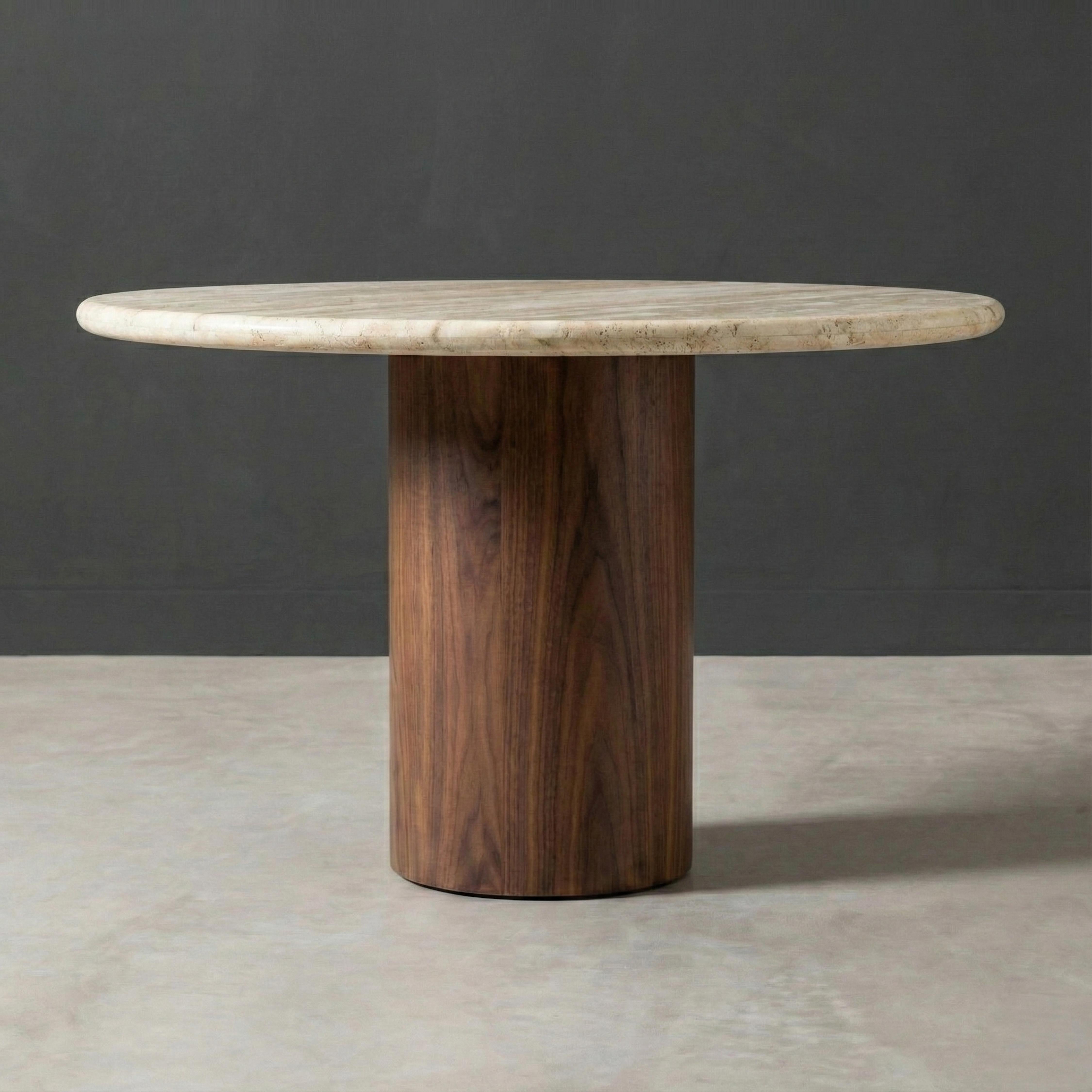 TRAVERTINE TABLE WITH WALNUT BASE

Type of Marble: Travertine
Dimensions: 43 Inches (110 cm)
Leg Model: Walnut
Customizable: Available!
Production Time: 3-4 Weeks
Shipping Cost: Free!
Package Method: Wooden Pallet

We customize all of our furnitures