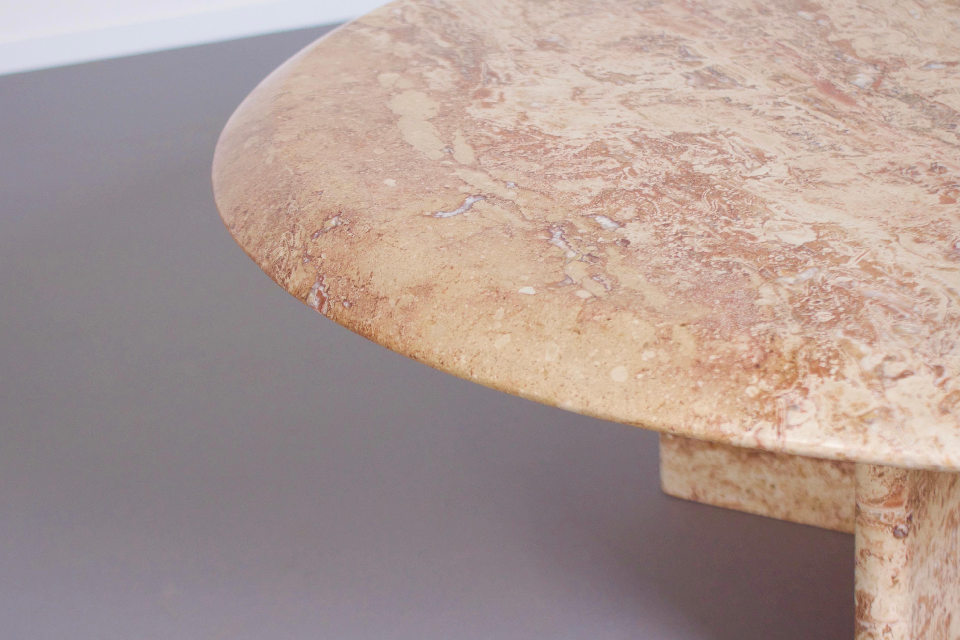 Round Travertine Up&Up Coffee Table, 1970s 3