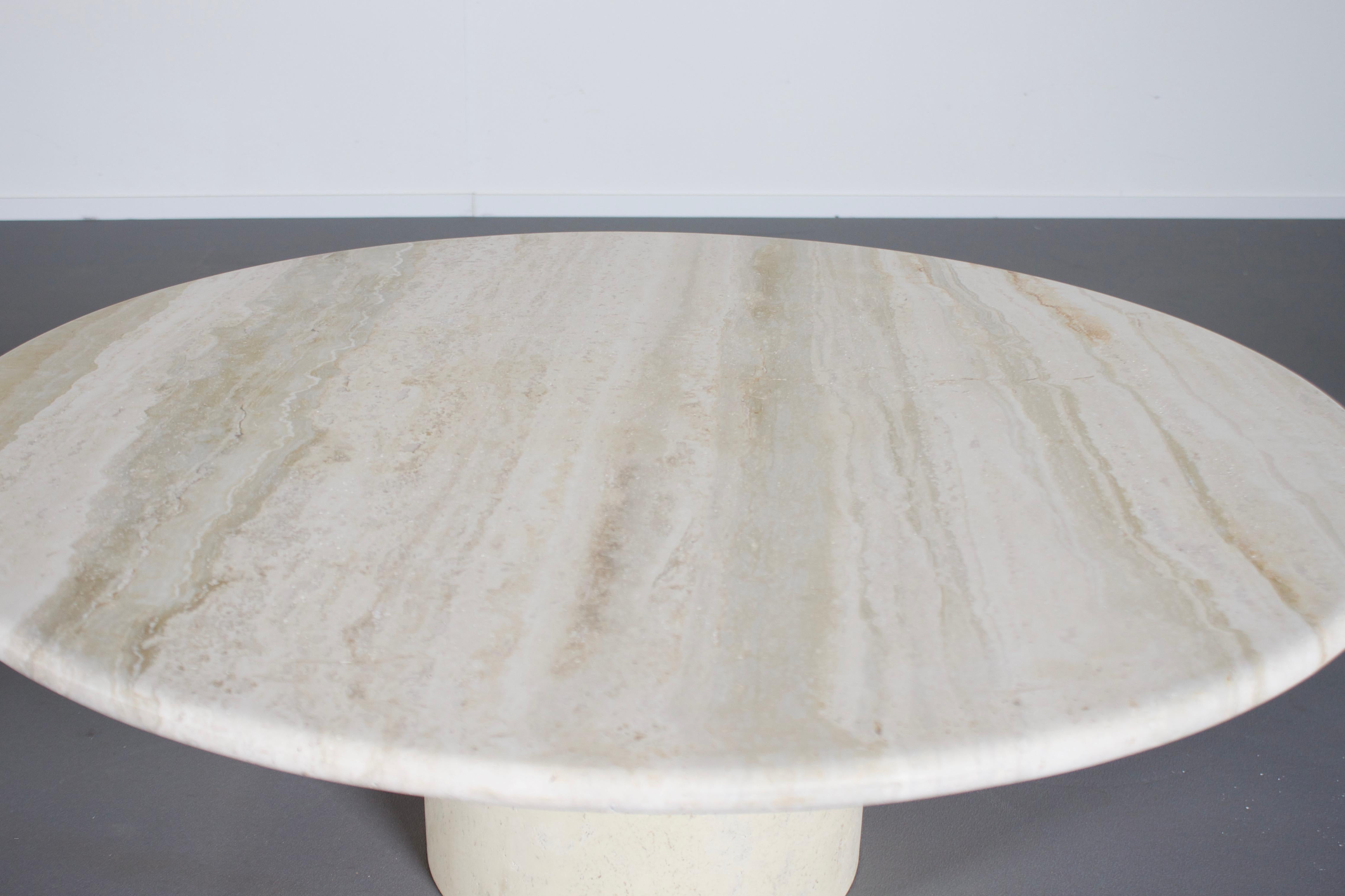 20th Century Round Travertine Up&Up Coffee Table, 1970s