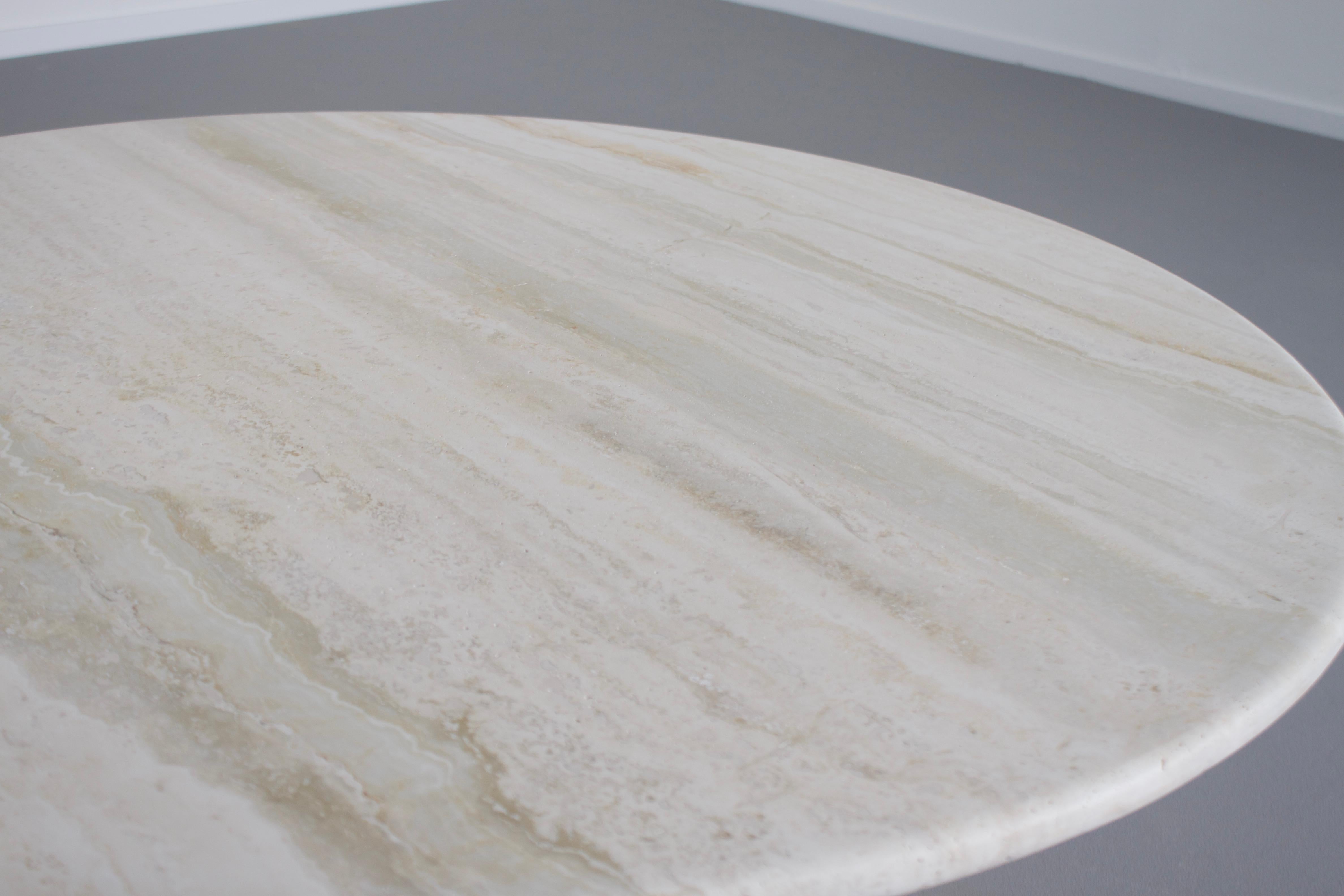 Round Travertine Up&Up Coffee Table, 1970s 1