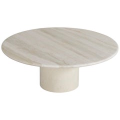 Round Travertine Up&Up Coffee Table, 1970s