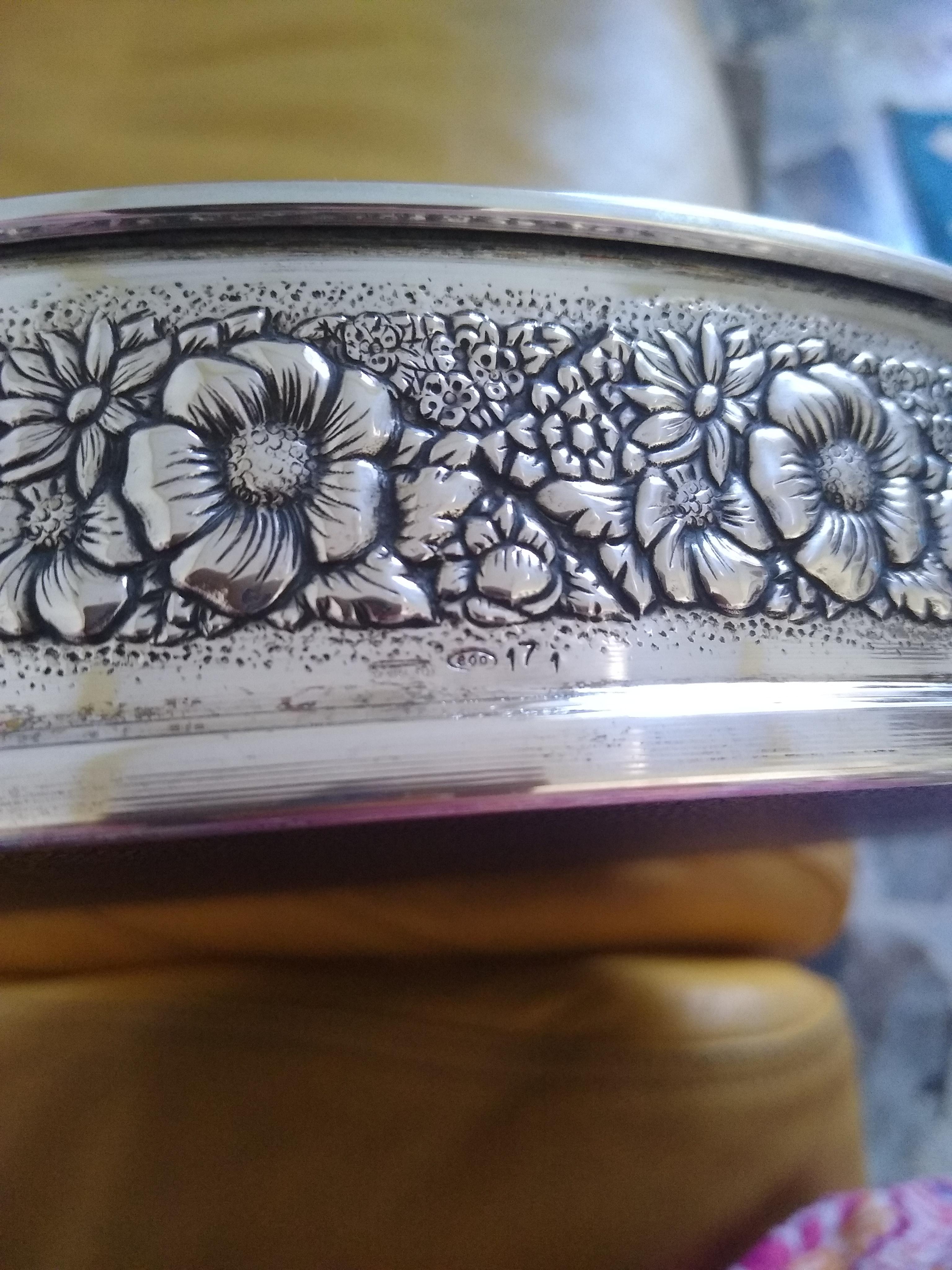 Silver Rimmed Italian  Circular Tray im Angebot 1