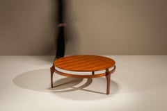 Round Tripod Teak Coffee Table, Italy 1960s