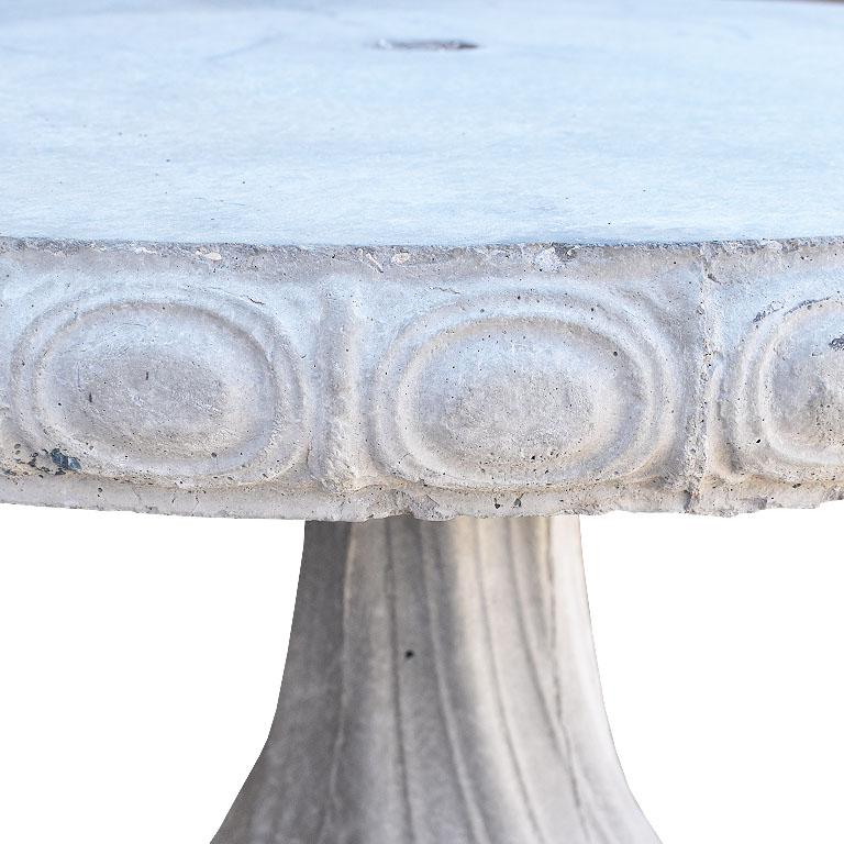 concrete patio table with umbrella hole