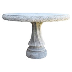 Round Trompe L'Oeil Faux Bois or Ghost Draped Concrete Garden or Patio Table