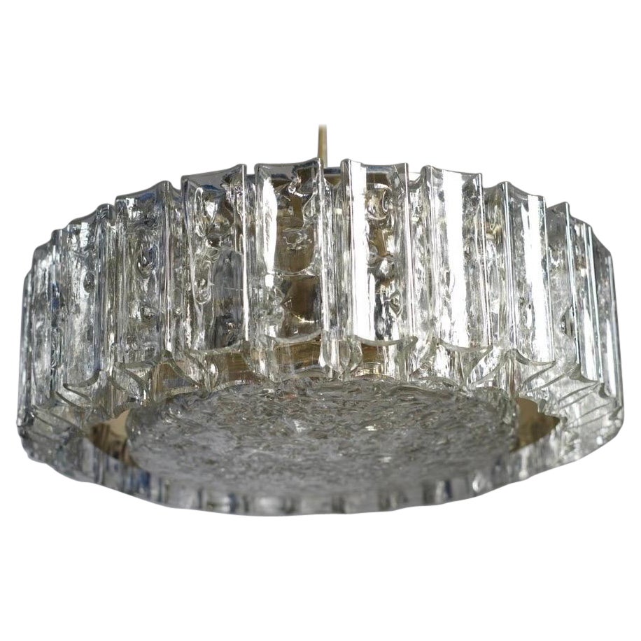 Round Tubular Glass Flush Mount, Doria 1960s