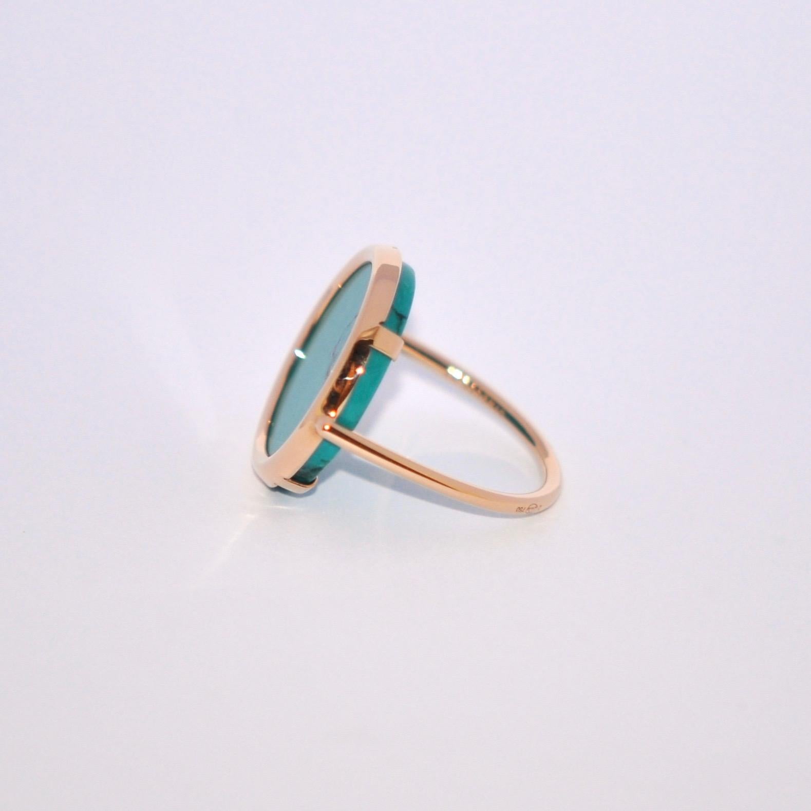 Discover this Round Turquoise and Rose Gold 18 Karat Fashion Ring by Mesure & Art du Temps.
Turquoise
Rose Gold 18 Karat
French Size 52 
US Size 6