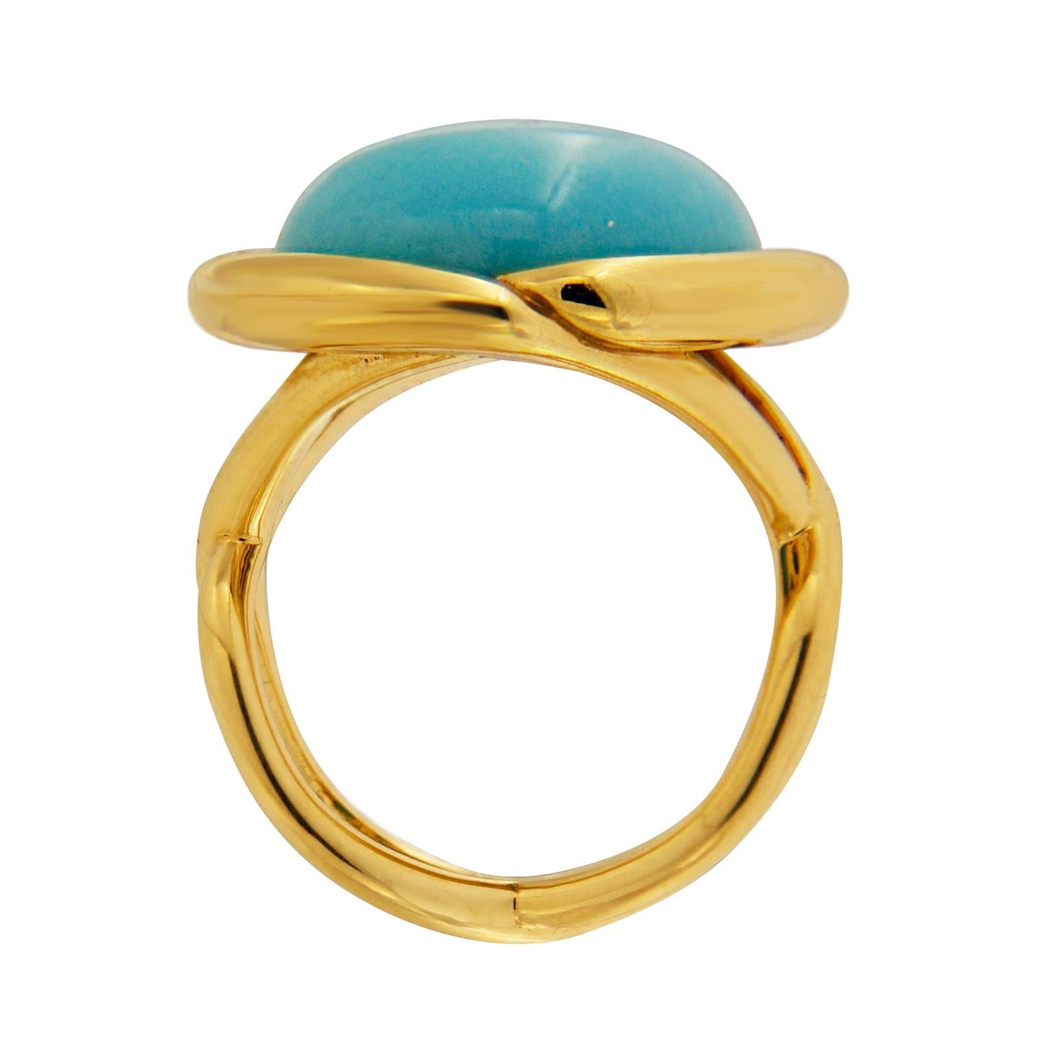 Women's Valentin Magro Round Turquoise Gold Ring