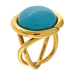 Valentin Magro Round Turquoise Gold Ring