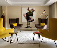 Round Twist Table, Aged Mirror Top & Brass Details, Handcrafted, Size M