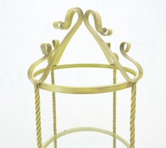 Round "Twisted rope" Style 4 Tier Metal & Glass Decorative Etagere w/Scroll Mint