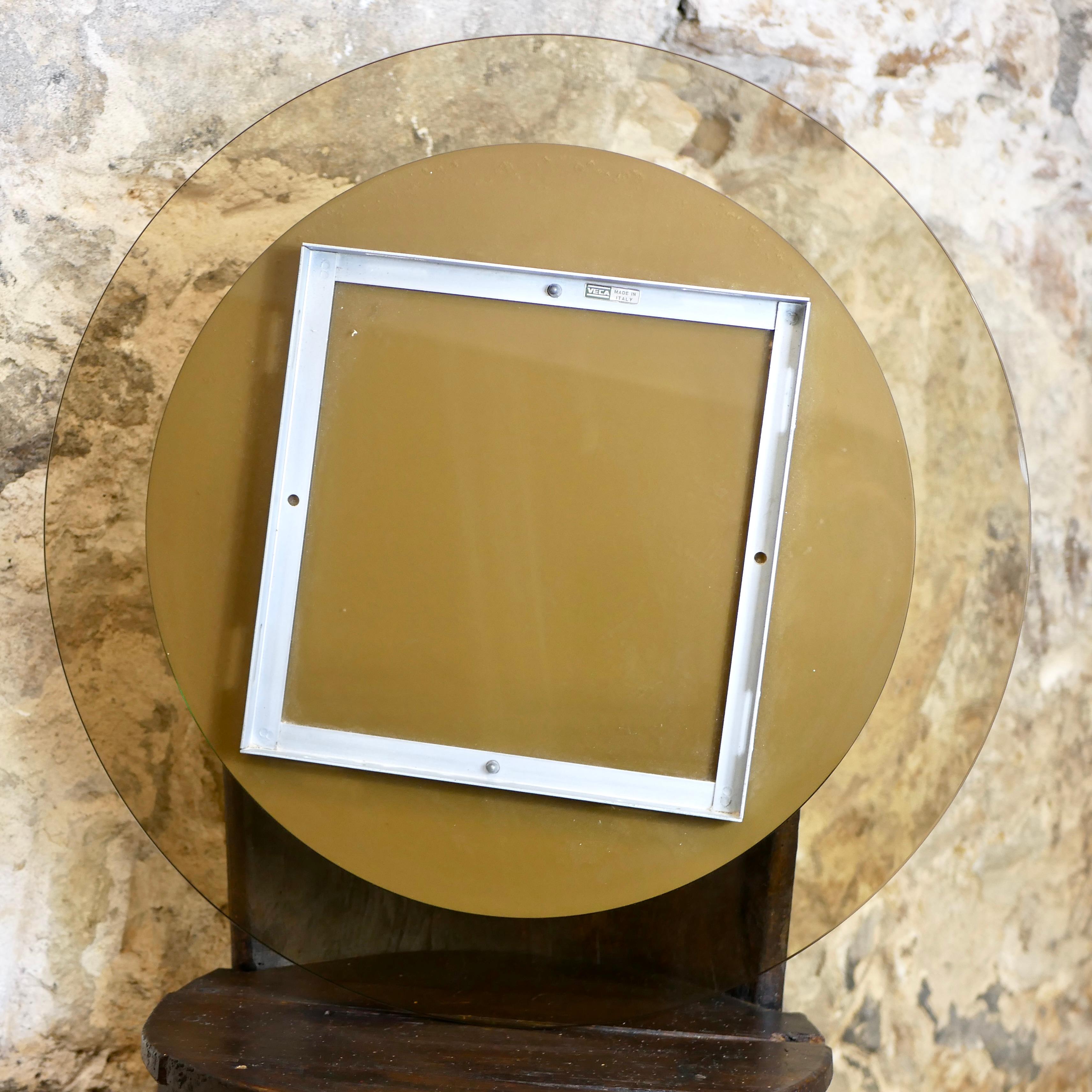 Miroir rond à deux couches par Veca, Italie, années 1970 en vente 3
