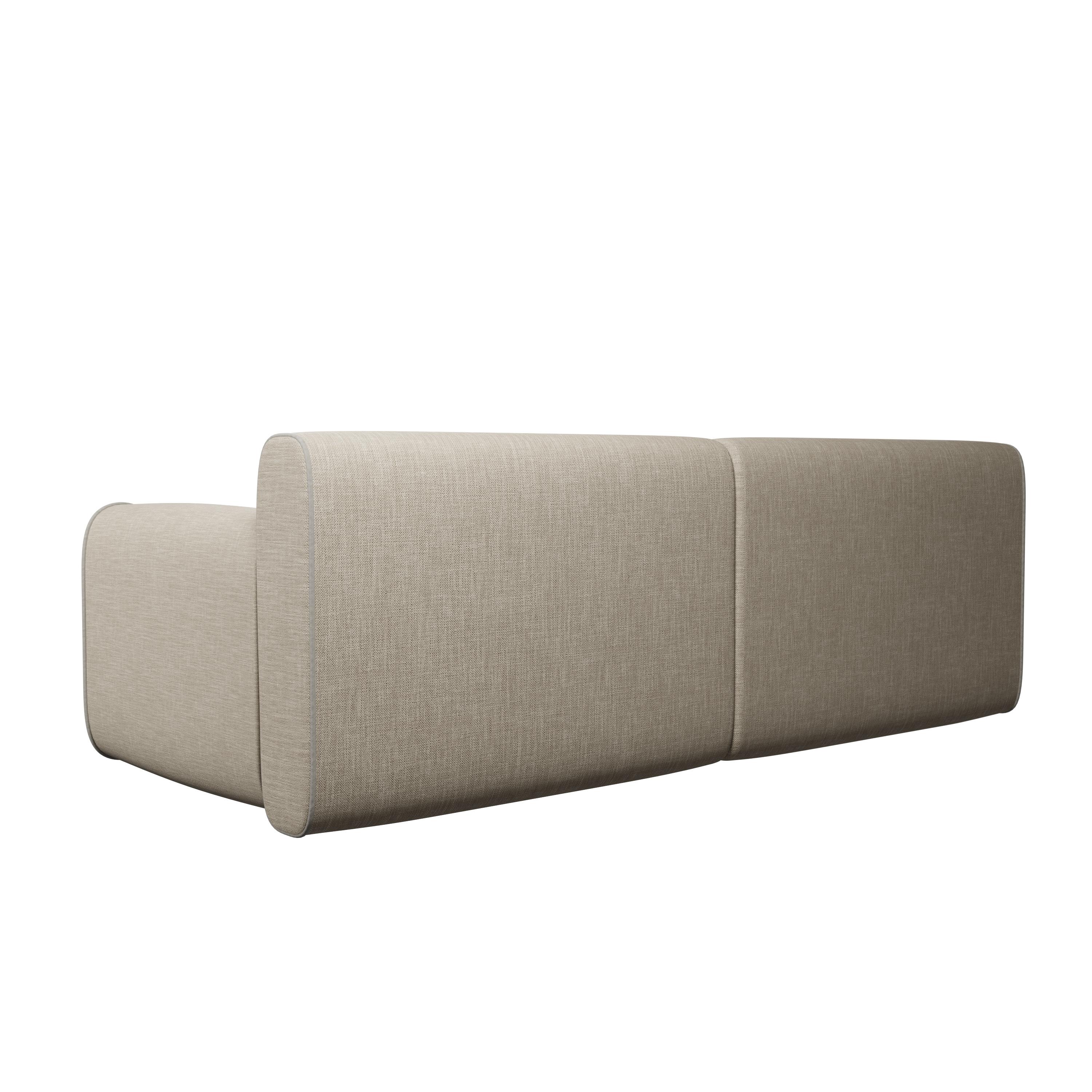 Organique Canapé deux places Tilda avec tissage uni beige fabriqué à la main par Murmurio en vente