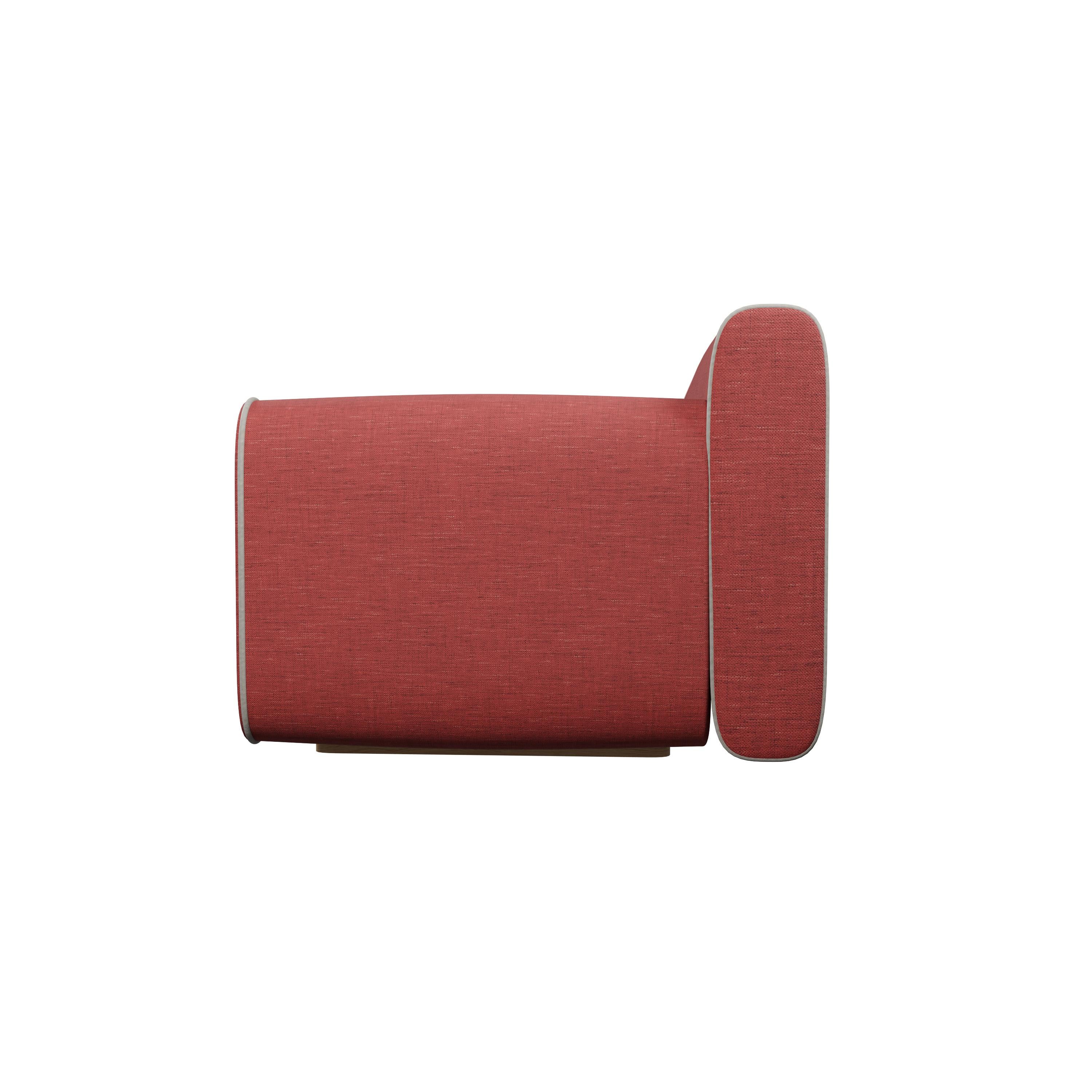 XXIe siècle et contemporain Canapé deux places Tilda avec tissu uni cerisier fabriqué à la main par Murmurio en vente