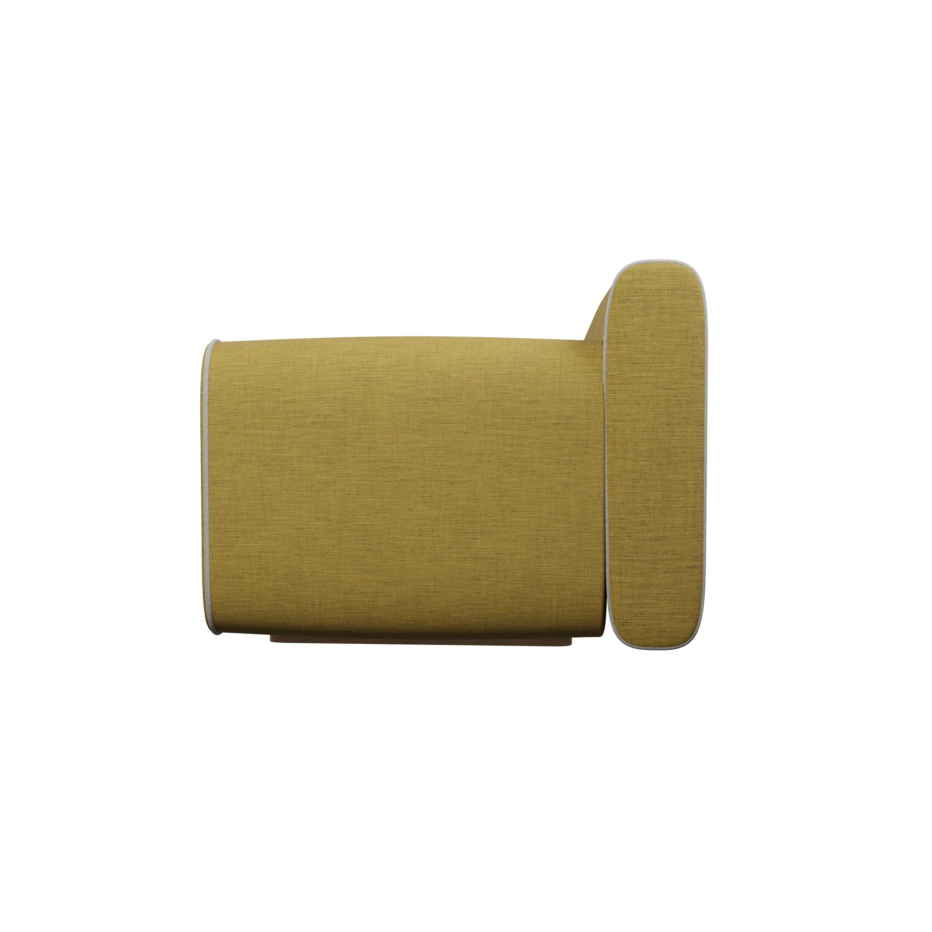 XXIe siècle et contemporain Canapé rond deux places Tilda avec tissu uni Honey, fabriqué à la main par Murmurio en vente