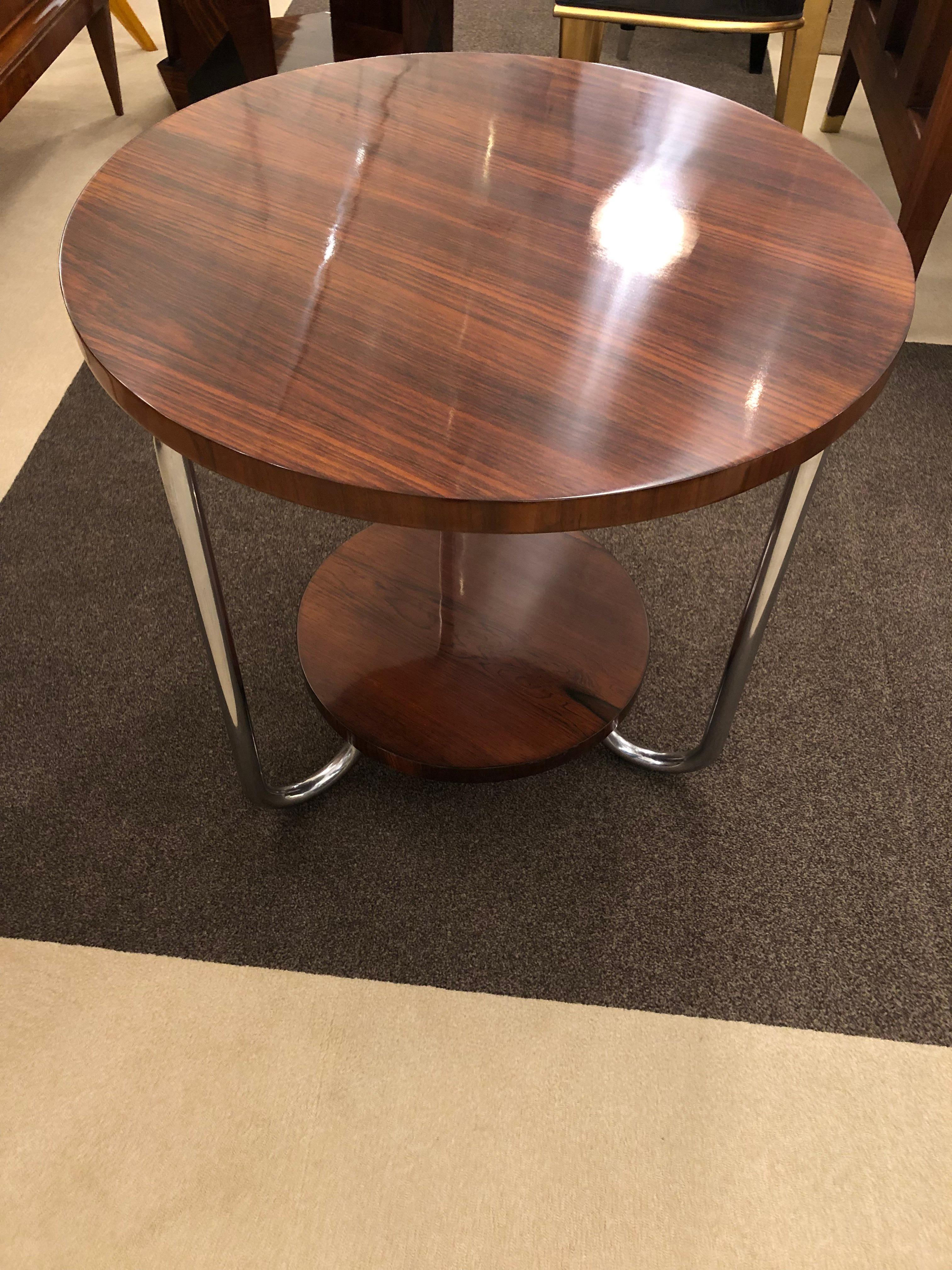 French Round Two-Tier Side Table