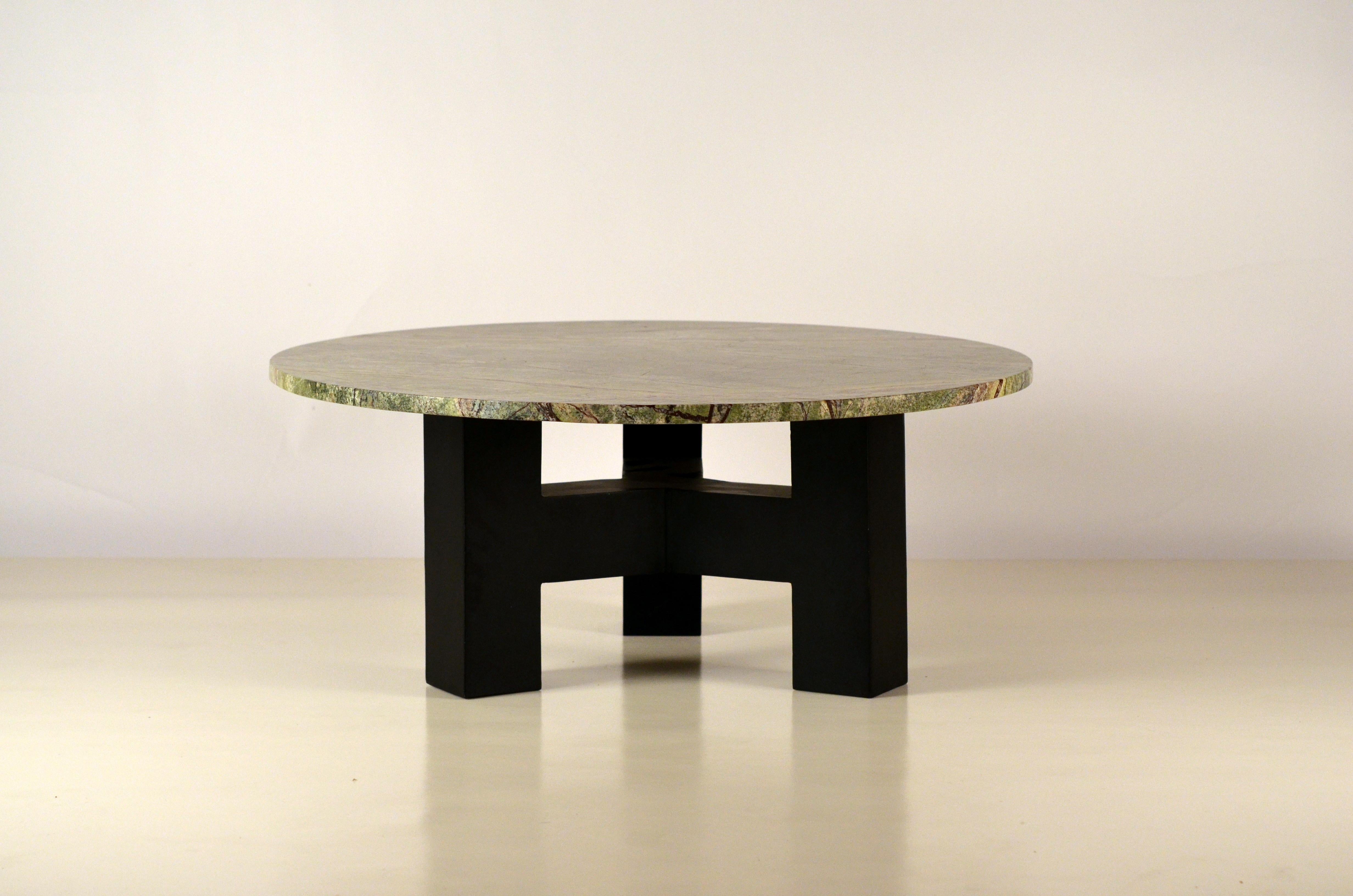 Post-Modern Round 'Upsilon' Coffee Table by Design Frères For Sale