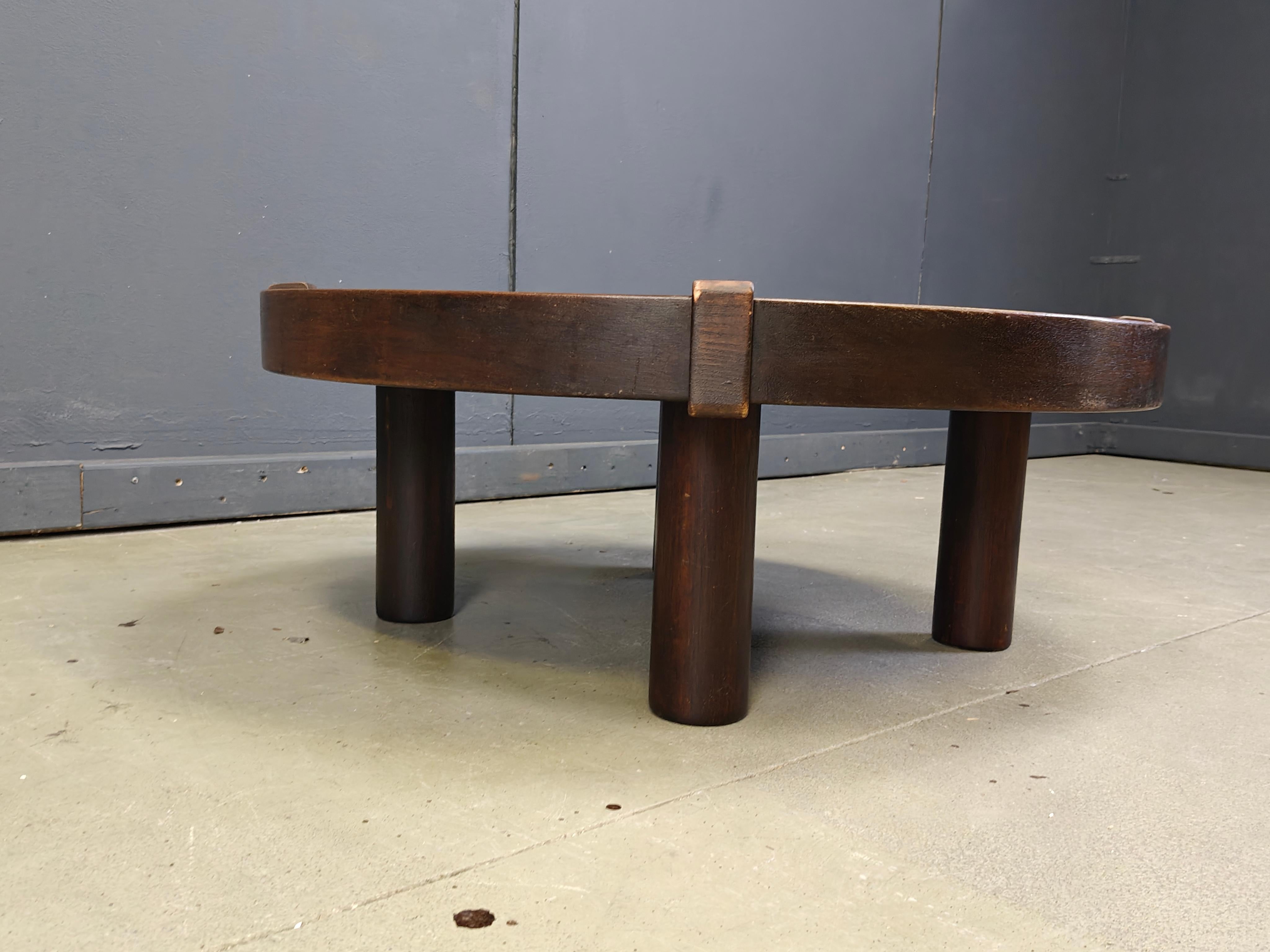 Metà XX secolo Tavolino rotondo in ceramica Vallauris AM di Barrois, anni '60 in vendita