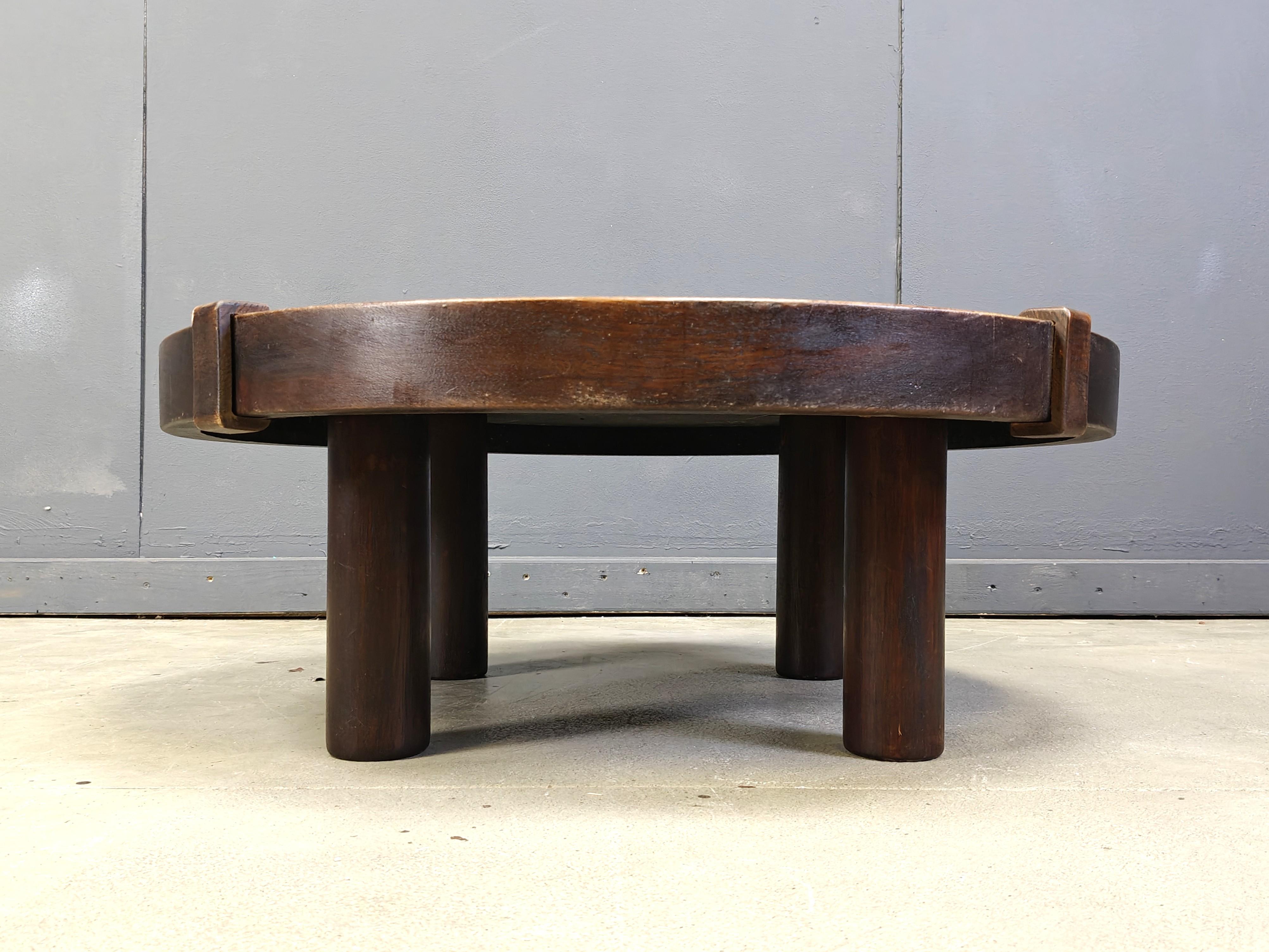 Tavolino rotondo in ceramica Vallauris AM di Barrois, anni '60 in vendita 2