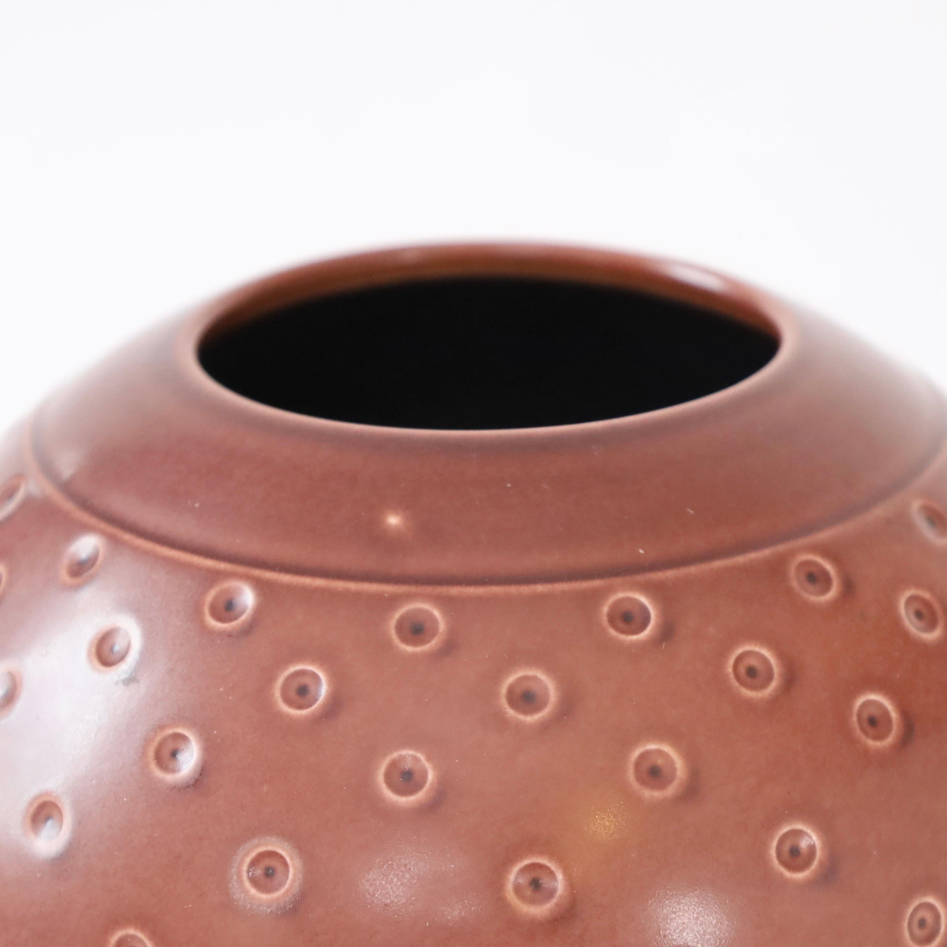 Vaso rotondo di Nils Thorsson per Aluminia, anni '30, Danimarca in vendita 2