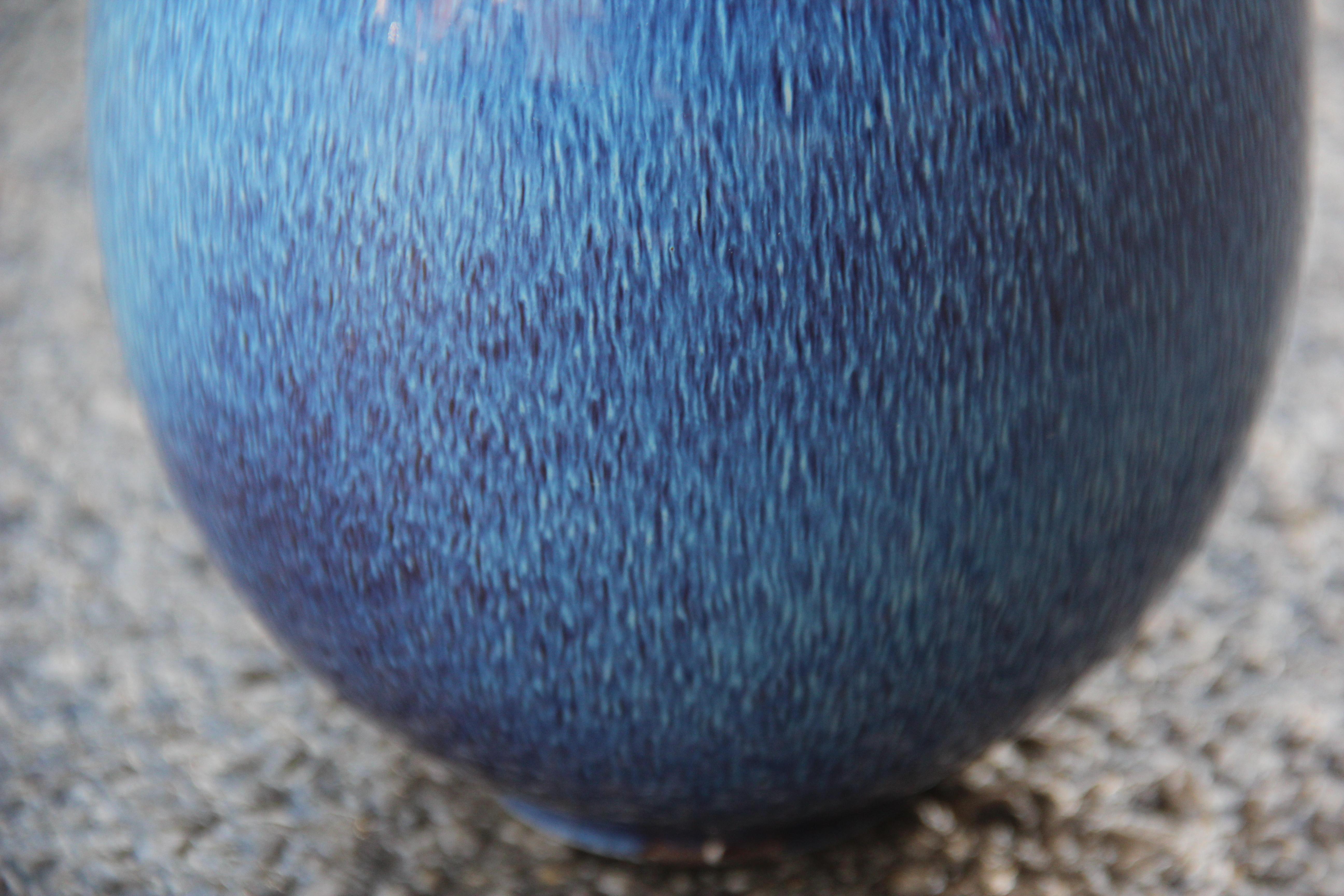 Round Vase Ceramic Blue Color Ernestine Italian Design, 1960s For Sale 5