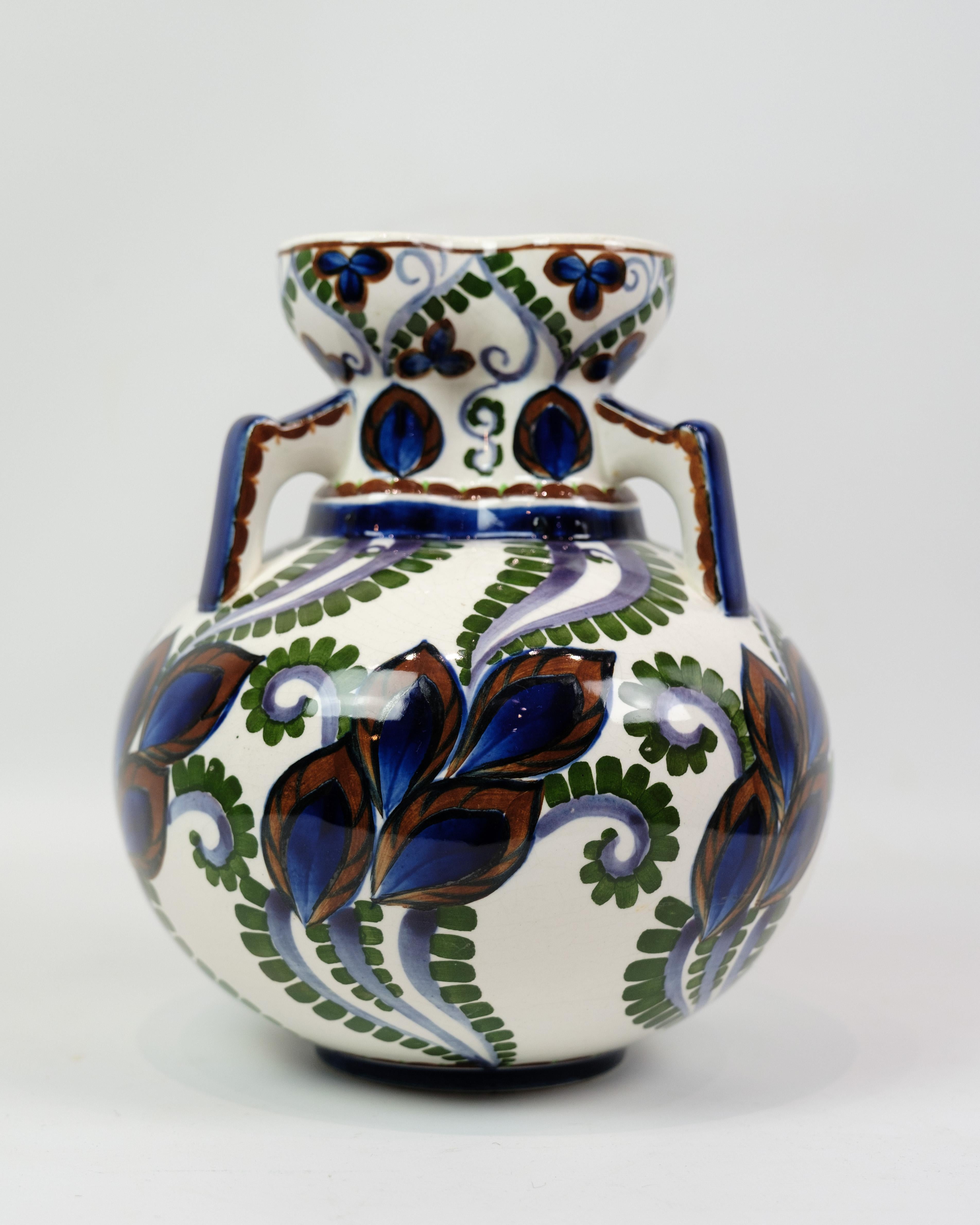 Danish Round Vase Model 593/147 By Harald Slott-Møller For Aluminia