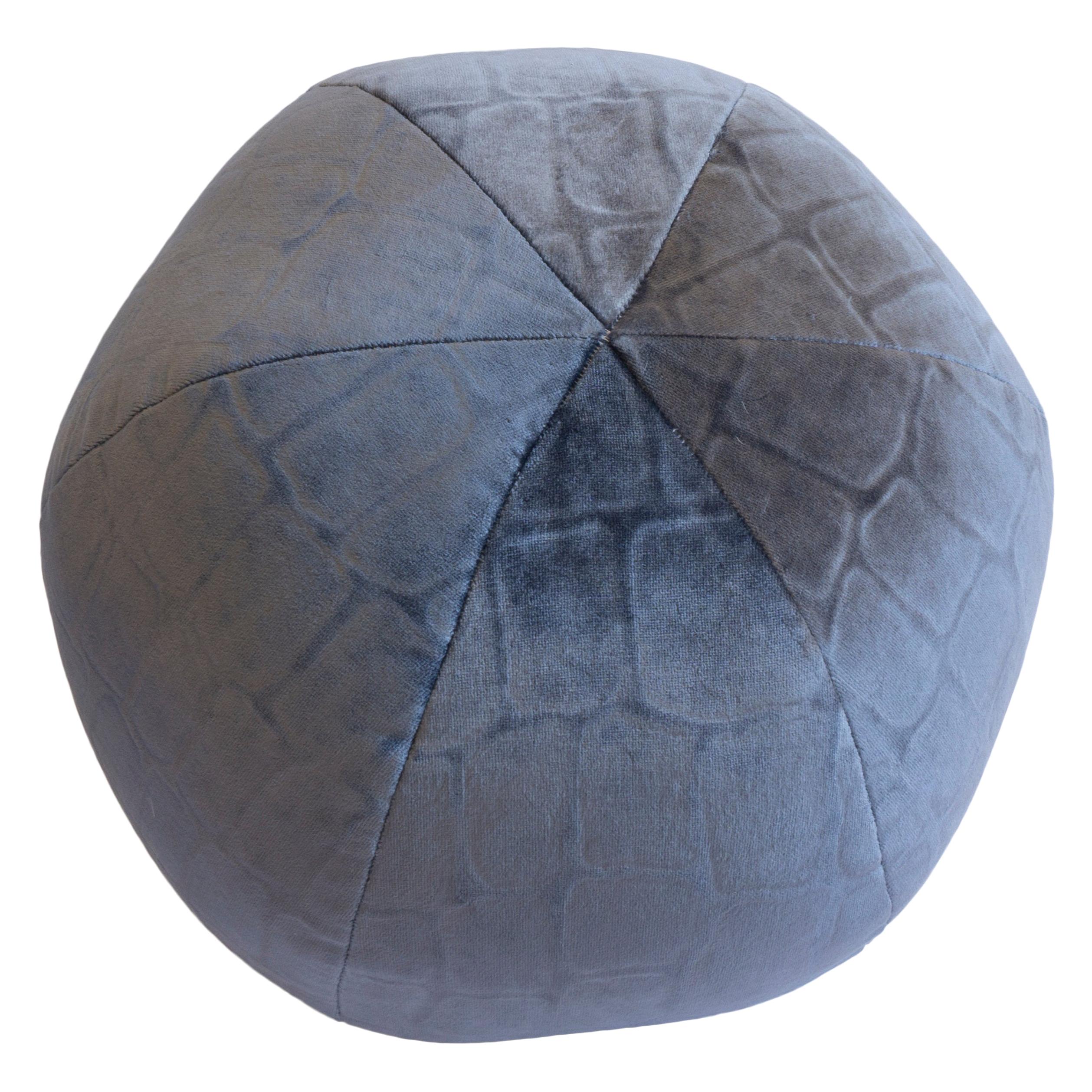 Round Velvet Ball Pillow with Scaley Imprint