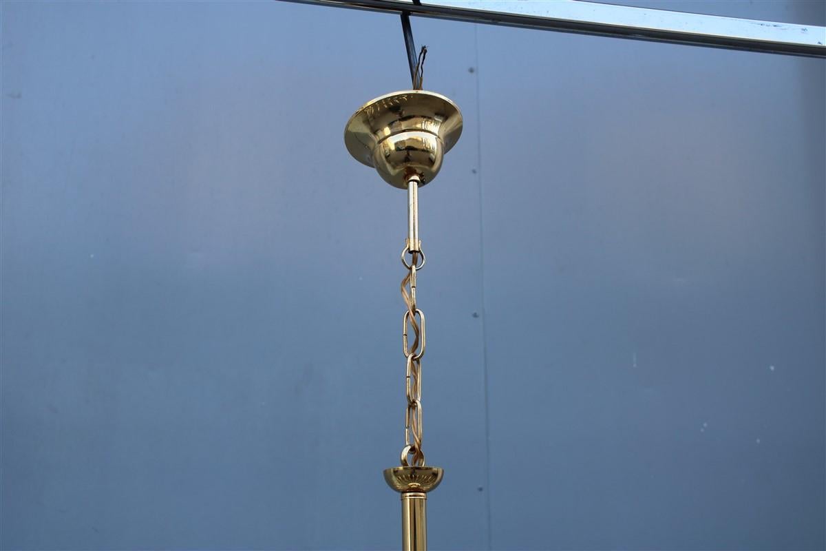 Mid-20th Century Round Venini Style Big Drops Gold Structure Chandelier Italian Design, 1960s For Sale