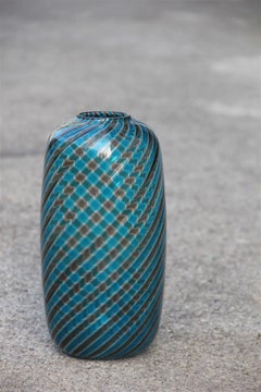 Round Venini Vase Murano Glass 1985 Multi-Color Italian Design